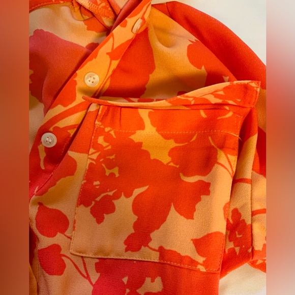 NWOT-Halogen X Atlantic Pacific ‘Coral Cathy Floral’ Smocked Utility Dress-Small - Picture 9 of 15